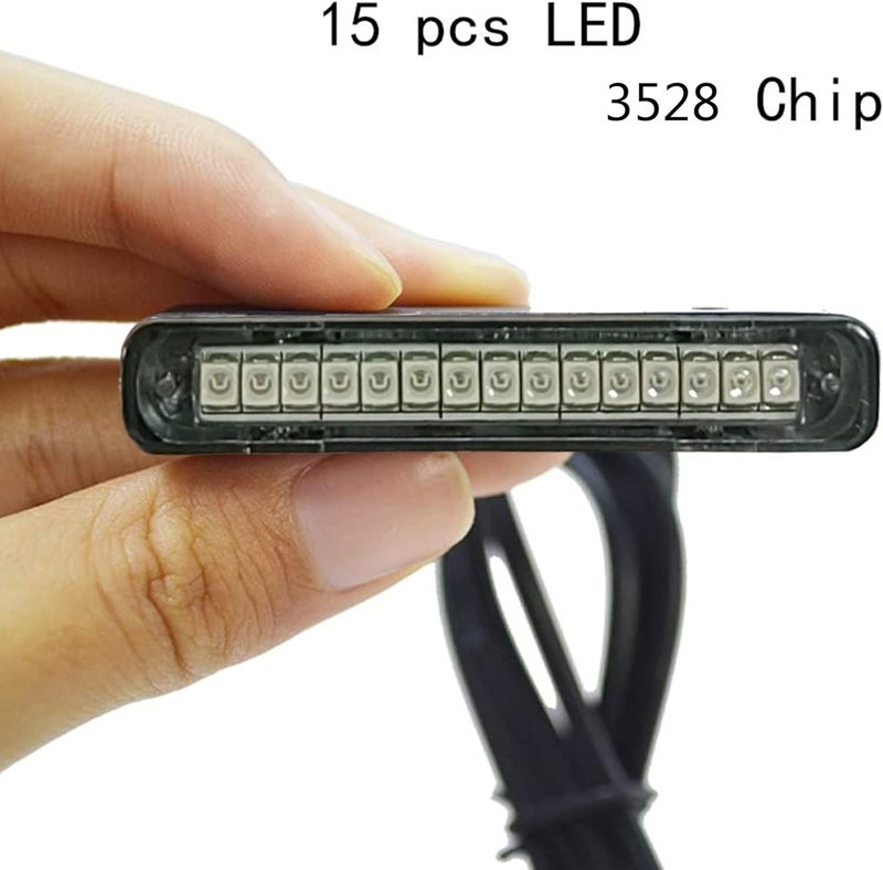 NBWDY 1Pcs 15 Red Leds Waterproof Motorcycle Led License Plate Light,Brake Stop Light,Tail Light,Trailer Light,Side Marker Light,Signal Warning Light for Motorcycle Scooter Bike ATV Car RV SUV - Image 2